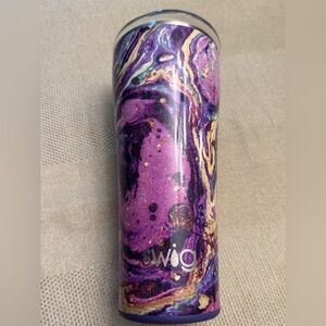 Purple and Gold Artistic Swirl Tumbler